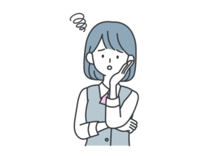歯科治療を中断したまま悩む女性のイラスト